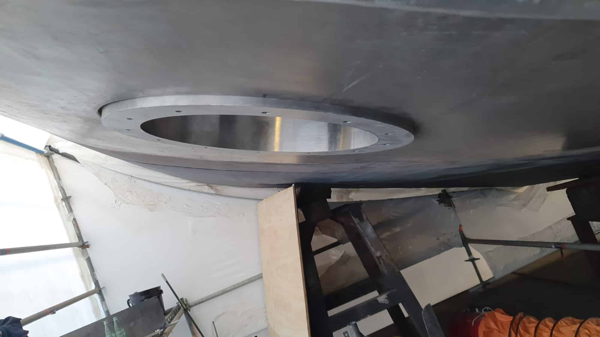 Reforma del buque Bon Vivant en aluminio para la instalación de estabilizadores